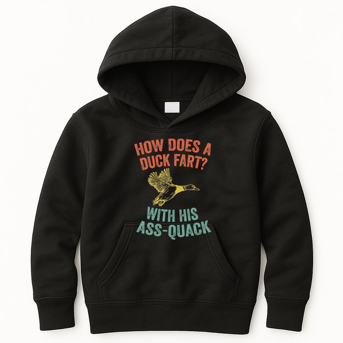 How Does A Duck Fart Funny Duck For Hunters Kids Hoodie