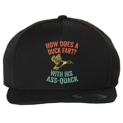 How Does A Duck Fart Funny Duck For Hunters Wool Snapback Cap