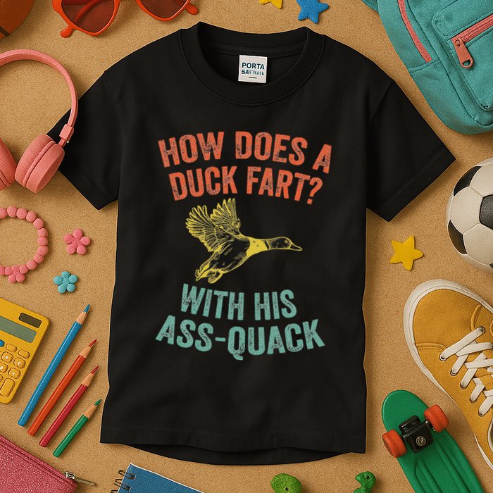 How Does A Duck Fart Funny Duck For Hunters Kids T-Shirt