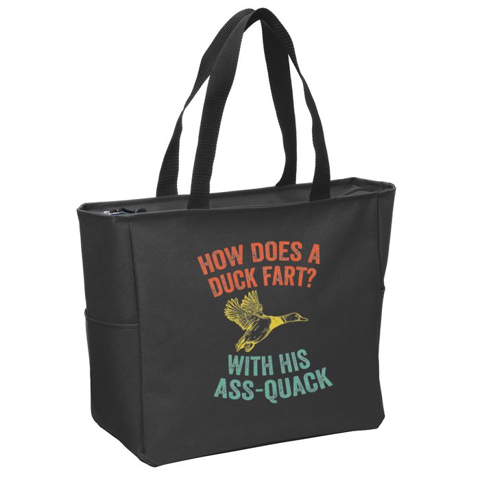 How Does A Duck Fart Funny Duck For Hunters Zip Tote Bag