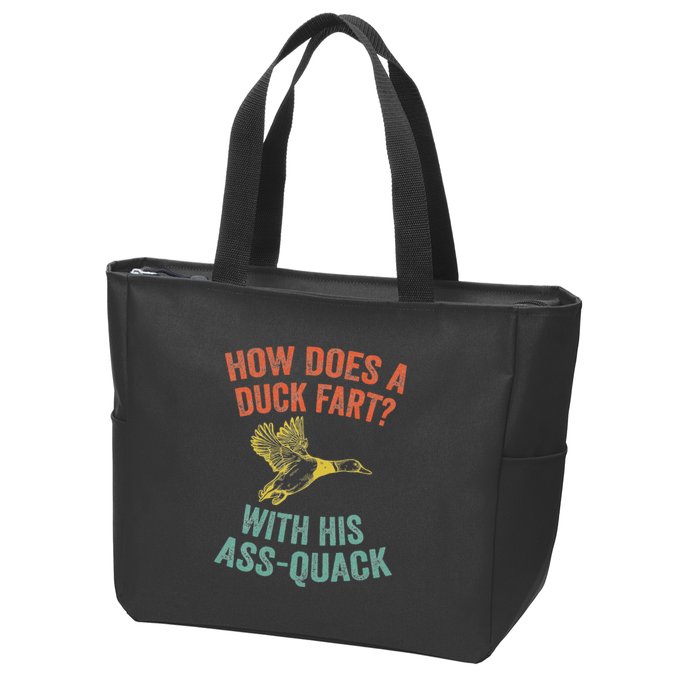 How Does A Duck Fart Funny Duck For Hunters Zip Tote Bag