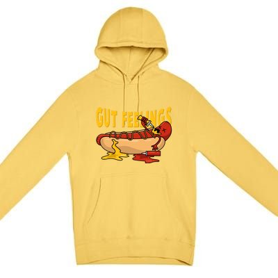 Hot Dog And Bun Gut Feelings Funny Sausage Food Coma Gift Premium Pullover Hoodie