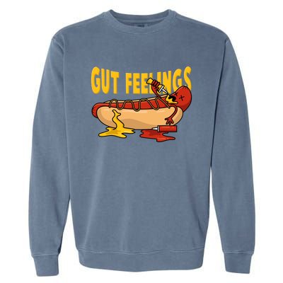 Hot Dog And Bun Gut Feelings Funny Sausage Food Coma Gift Garment-Dyed Sweatshirt