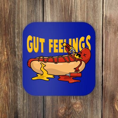 Hot Dog And Bun Gut Feelings Funny Sausage Food Coma Gift Coaster