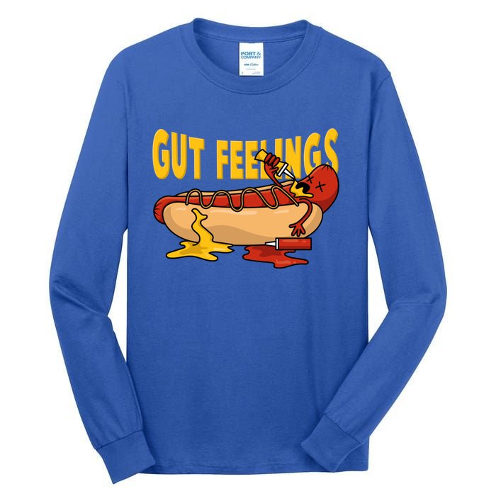 Hot Dog And Bun Gut Feelings Funny Sausage Food Coma Gift Tall Long Sleeve T-Shirt