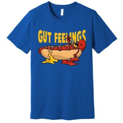 Hot Dog And Bun Gut Feelings Funny Sausage Food Coma Gift Premium T-Shirt