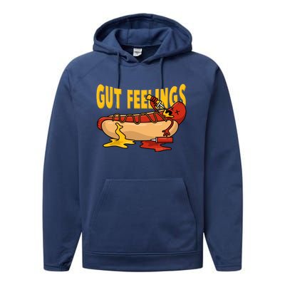 Hot Dog And Bun Gut Feelings Funny Sausage Food Coma Gift Performance Fleece Hoodie