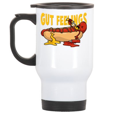 Hot Dog And Bun Gut Feelings Funny Sausage Food Coma Gift Stainless Steel Travel Mug