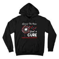 Heart Disease Awareness Spread The Hope Find A Cure Red Ribbon Hoodie