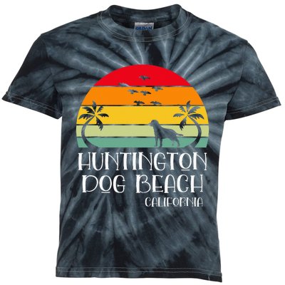 Huntington Dog Beach California Kids Tie-Dye T-Shirt