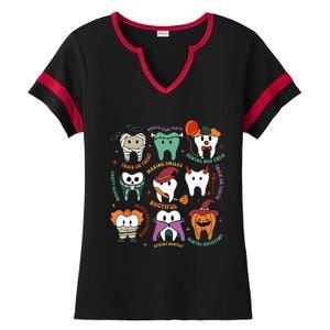 Halloween Dental Boo Crew Dentist Costume Teeth Ladies Halftime Notch Neck Tee