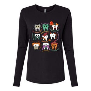 Halloween Dental Boo Crew Dentist Costume Teeth Womens Cotton Relaxed Long Sleeve T-Shirt