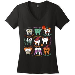 Halloween Dental Boo Crew Dentist Costume Teeth Women's V-Neck T-Shirt