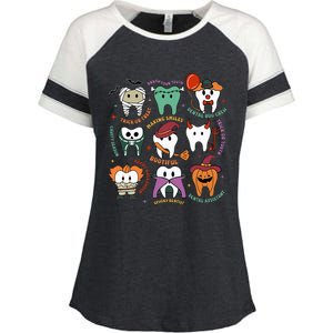 Halloween Dental Boo Crew Dentist Costume Teeth Enza Ladies Jersey Colorblock Tee