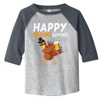 Happy Dranksgiving Beer Dabbing Turkey Pilgrim Toddler Fine Jersey T-Shirt