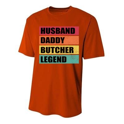 Husband Daddy Butcher Legend Retro Fathers Day Gift Performance Sprint T-Shirt