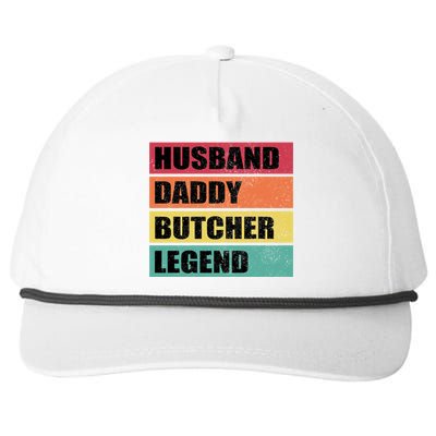 Husband Daddy Butcher Legend Retro Fathers Day Gift Snapback Five-Panel Rope Hat