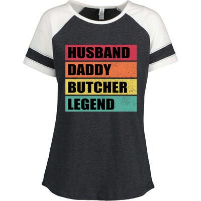 Husband Daddy Butcher Legend Retro Fathers Day Gift Enza Ladies Jersey Colorblock Tee