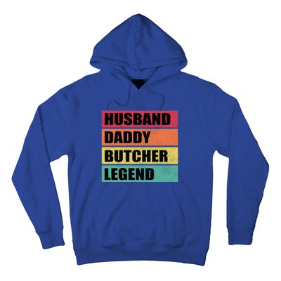 Husband Daddy Butcher Legend Retro Fathers Day Gift Hoodie