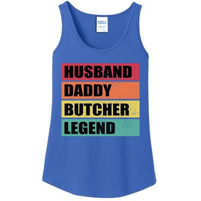 Husband Daddy Butcher Legend Retro Fathers Day Gift Ladies Essential Tank