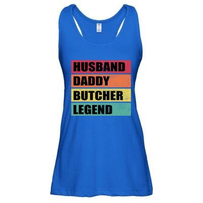 Husband Daddy Butcher Legend Retro Fathers Day Gift Ladies Essential Flowy Tank