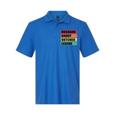 Husband Daddy Butcher Legend Retro Fathers Day Gift Softstyle Adult Sport Polo