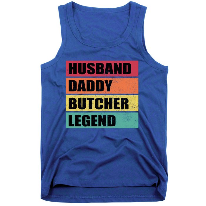 Husband Daddy Butcher Legend Retro Fathers Day Gift Tank Top