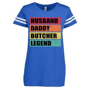 Husband Daddy Butcher Legend Retro Fathers Day Gift Enza Ladies Jersey Football T-Shirt