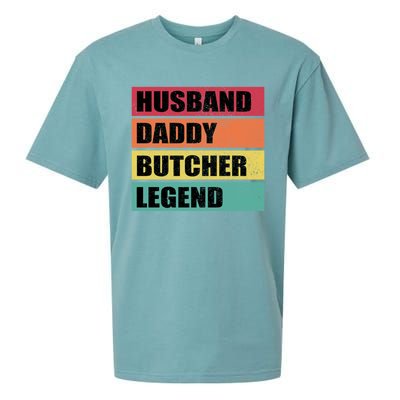 Husband Daddy Butcher Legend Retro Fathers Day Gift Sueded Cloud Jersey T-Shirt