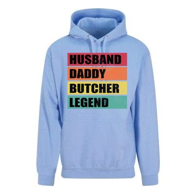 Husband Daddy Butcher Legend Retro Fathers Day Gift Unisex Surf Hoodie