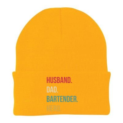 Husband Dad Bartender Hero Birthday Knit Cap Winter Beanie