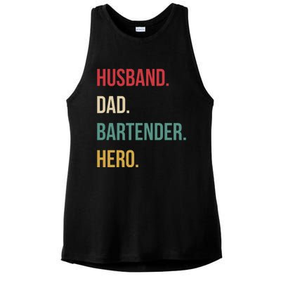 Husband Dad Bartender Hero Birthday Ladies PosiCharge Tri-Blend Wicking Tank