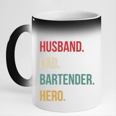 Husband Dad Bartender Hero Birthday 11oz Black Color Changing Mug