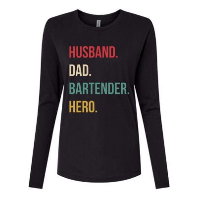 Husband Dad Bartender Hero Birthday Womens Cotton Relaxed Long Sleeve T-Shirt