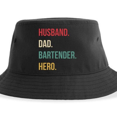 Husband Dad Bartender Hero Birthday Sustainable Bucket Hat