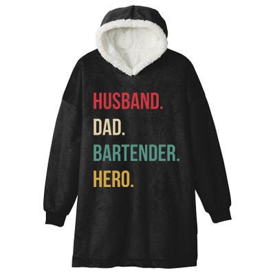 Husband Dad Bartender Hero Birthday Hooded Wearable Blanket