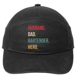 Husband Dad Bartender Hero Birthday 7-Panel Snapback Hat