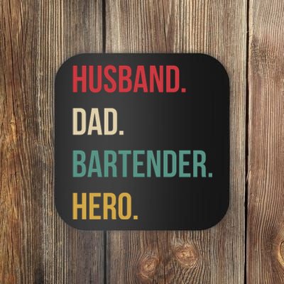 Husband Dad Bartender Hero Birthday Coaster