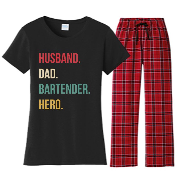 Husband Dad Bartender Hero Birthday Women's Flannel Pajama Set