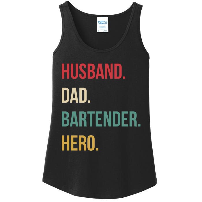 Husband Dad Bartender Hero Birthday Ladies Essential Tank