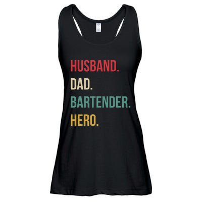 Husband Dad Bartender Hero Birthday Ladies Essential Flowy Tank