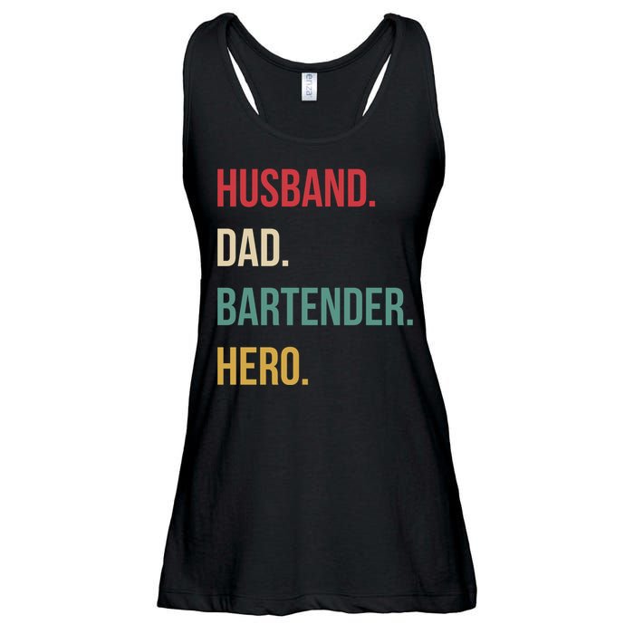 Husband Dad Bartender Hero Birthday Ladies Essential Flowy Tank