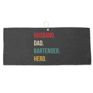 Husband Dad Bartender Hero Birthday Large Microfiber Waffle Golf Towel