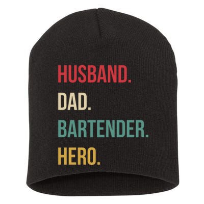 Husband Dad Bartender Hero Birthday Short Acrylic Beanie