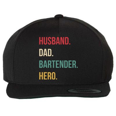 Husband Dad Bartender Hero Birthday Wool Snapback Cap