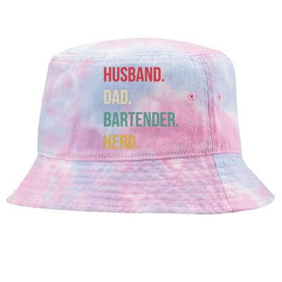 Husband Dad Bartender Hero Birthday Tie-Dyed Bucket Hat