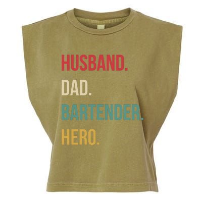 Husband Dad Bartender Hero Birthday Garment-Dyed Women's Muscle Tee