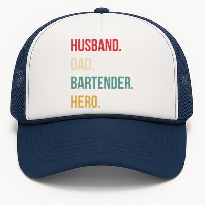 Husband Dad Bartender Hero Birthday Trucker Hat