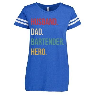 Husband Dad Bartender Hero Birthday Enza Ladies Jersey Football T-Shirt