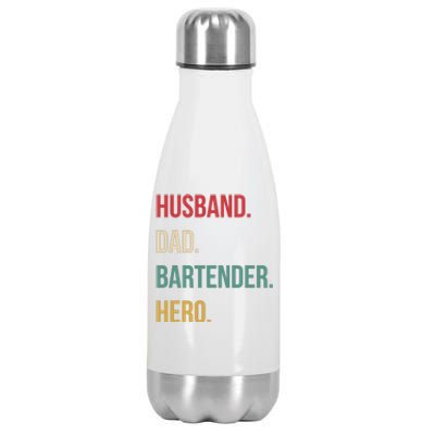 Husband Dad Bartender Hero Birthday Stainless Steel Insulated Water Bottle